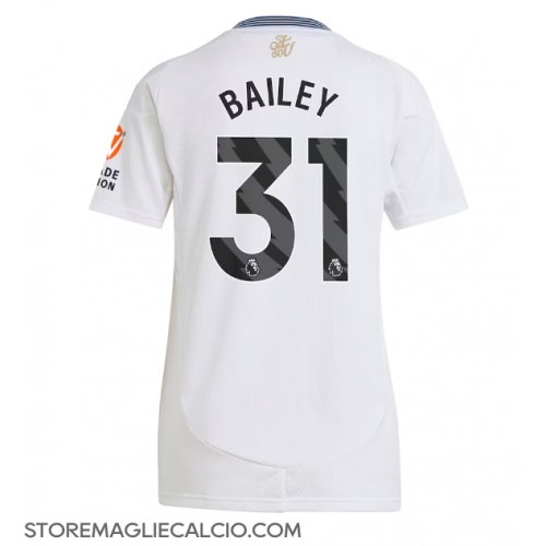 Aston Villa Leon Bailey #31 Maglia Gara Trasferta Repliche 2024-25 Donna Maniche Corte Aston Villa Leon Bailey #31 Maglia Gara Trasferta Repliche 2024-25 Donna Maniche Corte